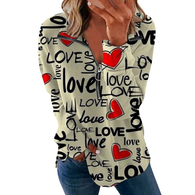 Gibobby Sudaderas de Navidad para mujer Camiseta de manga larga con cuello en V y estampado navideño con cremallera para mujer(Amarillo,CH)