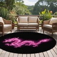 thumbnail image 4 of Round Rug 7Ft Washable Non-Slip, Dragon Flames Circle Area Rugs for Living Room Bedroom, Purple Dragons Abstract Modern Art Indoor Floor Mats Carpet Runner for Home Decor Aesthetic, 4 of 8