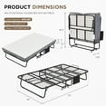 thumbnail image 3 of Hommow 75"x46" Folding Bed with 5" Memory Foam Mattress, Queen Size Foldable Rollaway Bed with Mattress, Portable Beds with Metal Frame & Side Pocket, 3 of 8