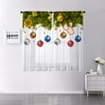 thumbnail image 2 of Fashnice Xmas Sheer Window Drapes Voile Window Curtain Tulle Window Drapes Slot Top Rod Pocket Curtain Panel Style A W:24"x H:59", 2 of 6
