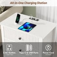 thumbnail image 2 of Modern Nightstand with Charging Station & 3 Drawers, 24 Inch Wide Bedside Table Set of 2 for Bedroom and Living Room, Large Storage End Table with Fluted Design, White, 2 of 13
