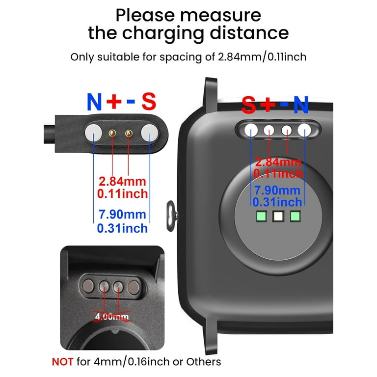 Smart Watch Charger for Skg Letsfit Cubitt Yamay Willful Fitpolo Tozo Wyze Umidigi Blackview 3.3Ft USB Magnetic Charging Cable Cord for Umidigi Uwatch