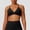 c01Black, variant on Women's Longline Sports Bra Triangle Bralette Criss Cross Back Padded Top Low Coverage Wireless Yoga Workout Bras Blue L