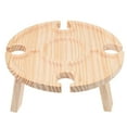 thumbnail image 1 of 1 Pce Table Ronde Portable en Bois Table de Rangement pour Collations Bureau de Service pour Aliments Table à Vin, 1 of 9