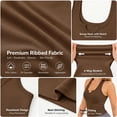 thumbnail image 5 of Women's Ribbed Racerback Tank Tops, Soft Stretchy Sleeveless Scoop Neck Notch Cropped Tops for Yoga Workout Daily Wear, 5 of 6