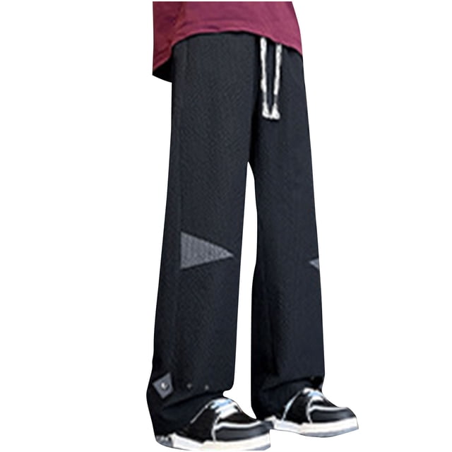 Pantalones largos para hombre, de color liso, con bolsillo y cordón, informales, rectos, con estampado de granos de maíz y piernas atadas, pantalones gruesos para hombre.