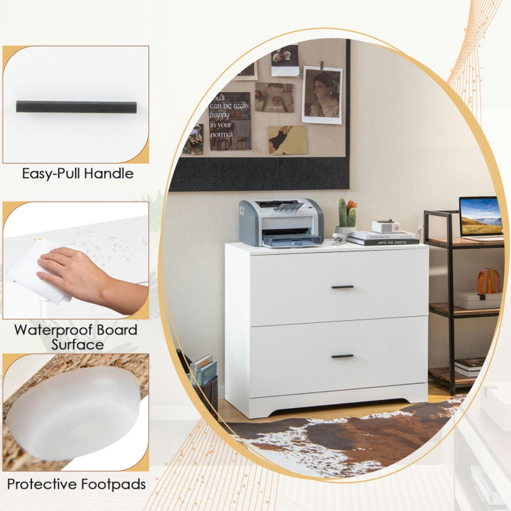 Demi Bonn 2-Drawer Lateral File Cabinet with Adjustable Bars for Home and Office, White