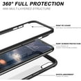 thumbnail image 3 of Case for iPhone XR,[Built-in Screen Protector] Marble Shockproof Rugged 360 Full Body Bumper Protective Cover (Clear Black), 3 of 7