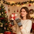 thumbnail image 6 of Gloves for Women Men Cat Embroidery Splicing Knitted Gloves Warm Gloves Fashion Leaky Finger Casual Glove Coffee One Size, 6 of 7