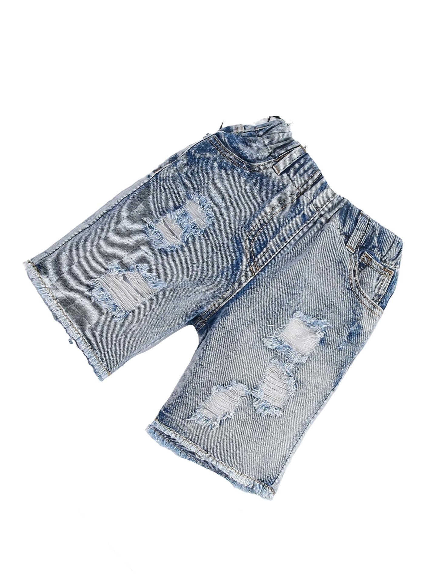 Plain Straight Leg Light Wash Toddler Boy Denim Shorts ( Boy's