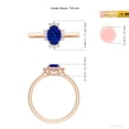 thumbnail image 5 of ANGARA Lab Grown Prong-Set Oval Blue Sapphire Halo Engagement Ring for Women in 14K Rose Gold (Size-7x5mm) | September Birthstone, Anniversary, Jewelry Gift for Women | Lab-Grown Blue Sapphire Ring, 5 of 8