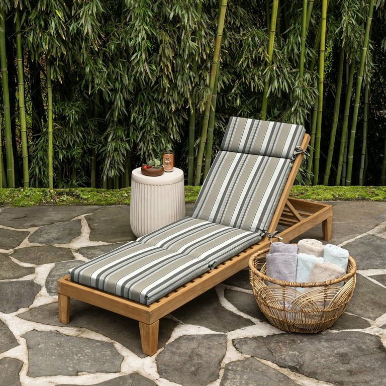 Arden Selections earthFIBER Outdoor Chaise Cushion 21 x 72 Water repellent Fade Resistant Cushion for Chaise Lounger 21 x 72 Taupe Grey Boardwalk