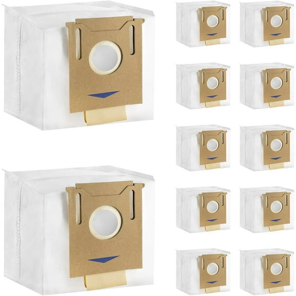 12 Pack T8 Bags Fit for Ecovacs DEEBOT OZMO T8 AIVI T8 Max and T8 Series/N8 Pro Plus/ N8 Pro/N10 Plus Robot Vacuum, Fit for Yeedi Vacuum