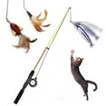 thumbnail image 5 of Funny Chat Chaton Bâton Plume Poisson Teaser Fil Chasse Jouet Interactif, 5 of 5