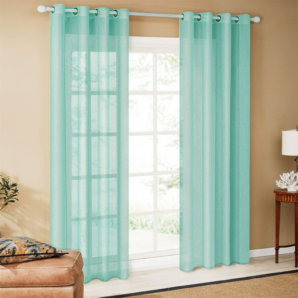 Top Finel Teal Sheer Curtains 96 Inches, Teal Sheer Curtains 96 Inches Long