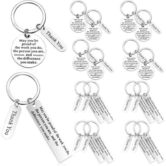 16 Pcs Key Pendant Employee Appreciation Gifts Bulk Thank You Gifts for Coworker Keychain for Office Christmas Favors