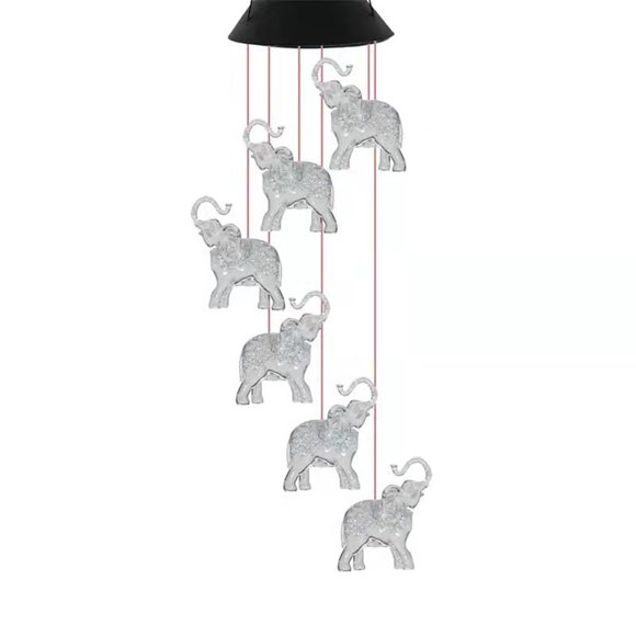 TIMIFIS Solar Wind Chime Solar Lights, Elephants Wind Chimes Outdoor, Gifts for Mom/Grandmother/Wife/Daughter/Sister/Aunt/Grandmother/Women, Outdoor Decoration for Mother Lighting & Ceiling