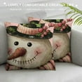 PHYHOO Pink Christmas Pillow Covers Snowman Hello Throw Pillows Cushion