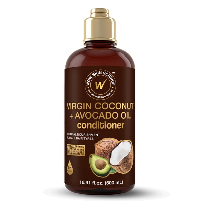 Acondicionador para cabello WOW con aceite de coco y aguacate, 500 ml, para todo el cabello
