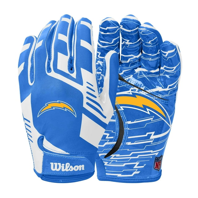 Guantes de fútbol Wilson NFL Stretch Fit para adultos Los Angeles Chargers