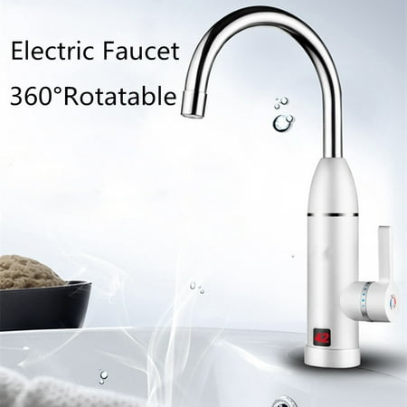 3000W LCD 360° Instant Faucet Electric Tankless Hot Water Heater Shower System Sink Tap