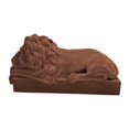 thumbnail image 1 of Benzara BM177164 Resin Sleeping Lion on A Rectangular Bar Sculpture - Chocolate Brown, 1 of 5