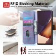 thumbnail image 4 of Decase Fashion Anti-Scratch Case for Samsung Galaxy Note 20 Ultra Shockproof Wallet Cover with RFID Blocking Wrist Strap Flip Credit Card Holder Slot, Folio PU Leather+TPU Bumper Back Cover,Purple, 4 of 6