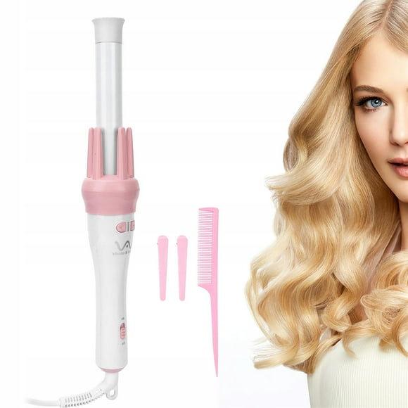 Automatic Hair Curler, Spin Curling Wand, Ceramic Ionic Professional Hair Curling Iron, Ceramic Curling Wand for All Hair Types of Women (Pink)