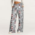thumbnail image 2 of Cavosen Christmas Baggy Pants Women Wide Leg Trousers with Pockets Santa Graphic Elastic Waist Bottoms Holiday Pants, 2 of 5