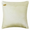 thumbnail image 4 of Cushion Cover, Ivory 18"x18" (45x45 cm) Throw Pillow Covers, Velvet Crystal & Zardosi Throw Pillows For Couch, Abstract Pattern Contemporary Style - Crystal Gold String, 4 of 4