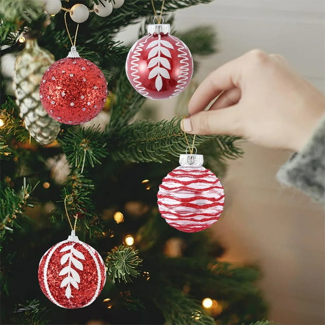 Juego de 9 Bolas Navideñas Irrompibles para Árbol de Navidad | Decoraciones Colgantes de Plástico En Rojo, Amarillo, Azul, Rosa, Blanco y Verde | Artículos Duraderos para Fiestas Navideñas | Decoraci