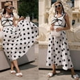 thumbnail image 2 of Flaxmaker Women One Piece Swimsuit Set Color Bow Cutout Black and White Padded Swimsuit and Skirt Two Piece Bathing Suit Swimwear, 2 of 8