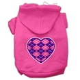 thumbnail image 4 of Pet Dog  Cat Hoodie Screen Printed, "Purple Argyle Heart", 4 of 9