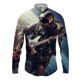 thumbnail image 3 of Camisetas con estampado 3D de astronauta espacial para hombre, camisetas casuales de manga larga con botones, ropa de calle, blusa de gran tamaño para hombre, 3 of 5