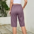 thumbnail image 6 of Livrdious Bermuda Shorts for Women High Waisted Wide Leg Loose Fit Shorts Womens Summer Linen Shorts with Pockets, Knee Length, S–5X, 6 of 7
