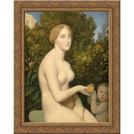 Venus at Paphos 24x20 Gold Ornate Wood Framed Canvas Art by Jean Auguste Dominique Ingres