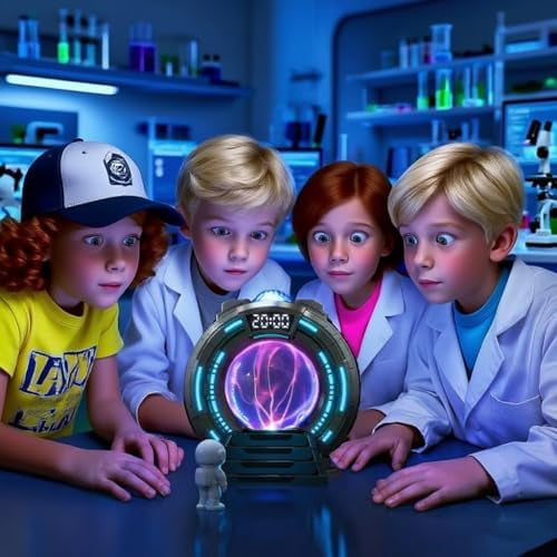 Northern Lights Projector Stargate Galaxy Night Light Plasma Globe Lamp with White Noise Sound Machine, Bluetooth Music, Time Alarm Clock, Kids Room Decor, Gift for Christmas Birthday Valentine's Day