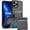 Gray, variant on ELEHOLD Case for iPhone 13 Pro, Shockproof Heavy Duty Wallet Case with Hidden Card Holder for Women & Men,Lightgreen