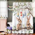 thumbnail image 5 of Shower Curtain for Bathroom Watercolor Rabbit Easter Egg on White Waterproof Bath Curtains Shower Curtains with Hooks,Spring Green Leaves Bathroom Curtain Privacy Drapes for Bathtubs Toilet 36x72in, 5 of 9