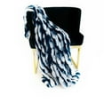 thumbnail image 3 of Plutus White Navy Snow Chinchilla Faux Fur Luxury Throw Blanket, 3 of 3