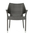 thumbnail image 5 of GDF Studio Nazir Outdoor Wicker Stacking Dining Chairs, Set of 4, Multibrown, 5 of 12