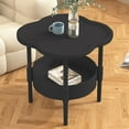 thumbnail image 6 of Honeeladyy Mini End Table, Small Side Table, Nightstand with 2-Layer Storage Shelves, Sofa Table for Small Spaces, Living Room, Bedroom, Stable Frame, Easy Assembly, 18.9x15.75x15.75 in, Black, 6 of 8
