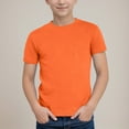 thumbnail image 2 of NIEWTR Boys Girls Short Sleeve Casual Slim Tshirt O Neck Basic Casual Versatile Fashion Top Fitted Solid Color Easy Matching T Shirts 3-9 Years (Orange,5-6 Years), 2 of 7