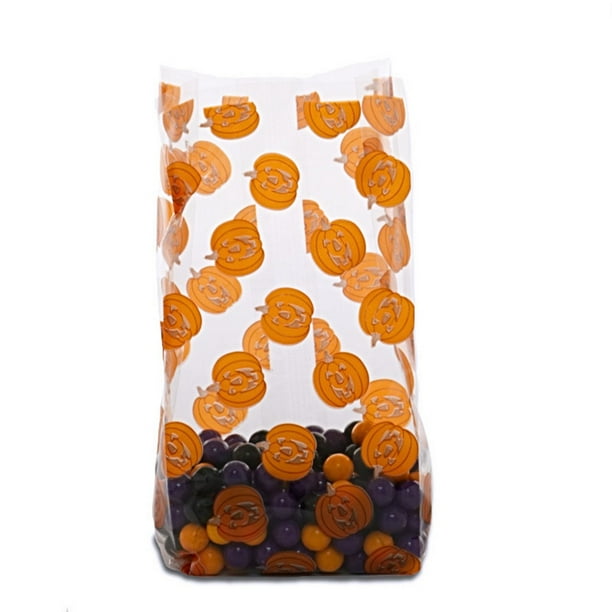 Pumpkins Halloween Cello Goodie Bags 7 5in X 3 5in 20 Pack 75101257 Walmart Com Walmart Com