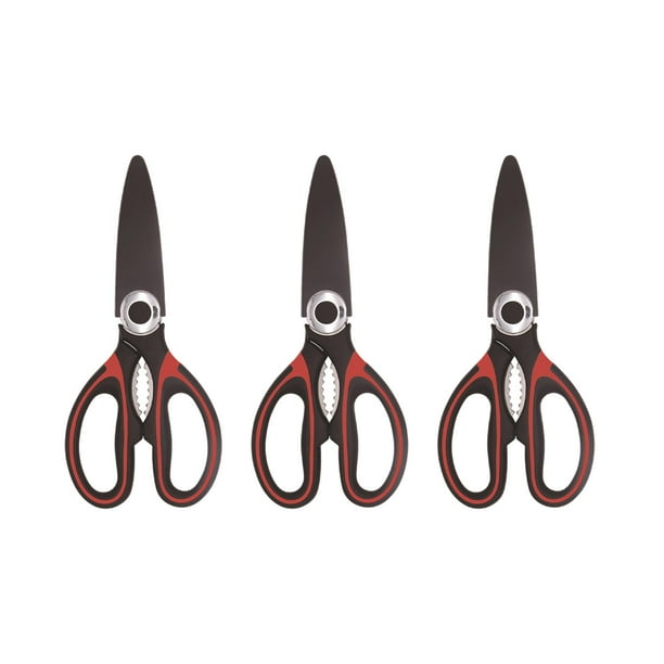 Tijeras prácticas de acero inoxidable de 3 piezas. Tijeras de cocina aptas para cortar pollo y abrir envases