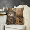 thumbnail image 2 of SHANXI Funny Cat and His Dog Decorative s Square Pillowcase Cushion Covers 22x22in, 2 of 5