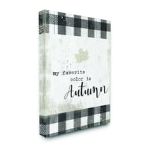 Stupell Industries Favorite Season Is Autumn Plaid Fall Word DesignCanvas Wall Art By Artist Daphne Polselli