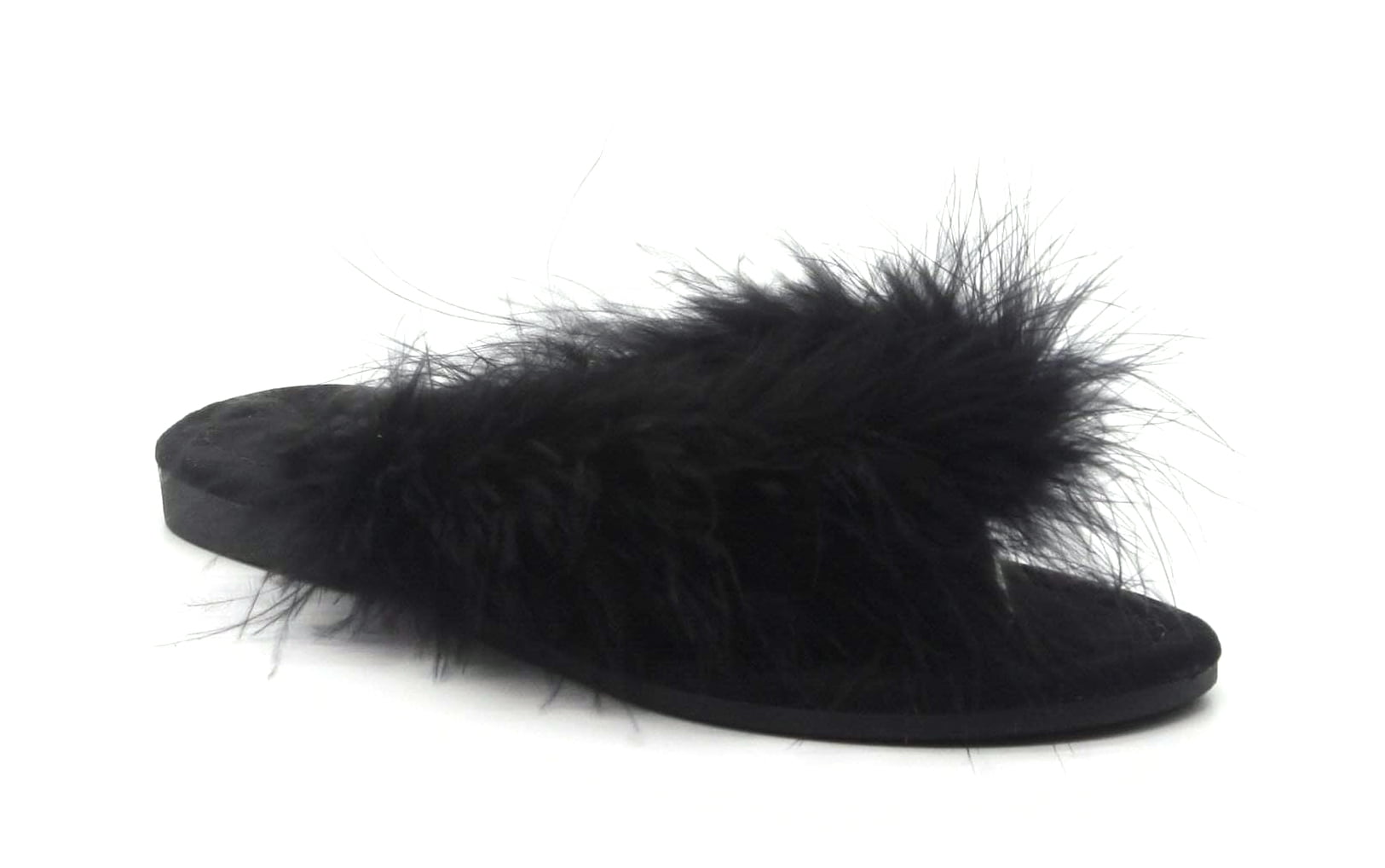 Cape Robbin Gale Nude Feather Furry Flat Thong Flip Flop Fashion Slide Sandals