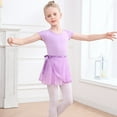 thumbnail image 5 of purcolt Ballet Leotards for Girls Toddler Short Sleeve Crisscross Back Dance Dress Outfit with Removable Skirt, 5 of 6
