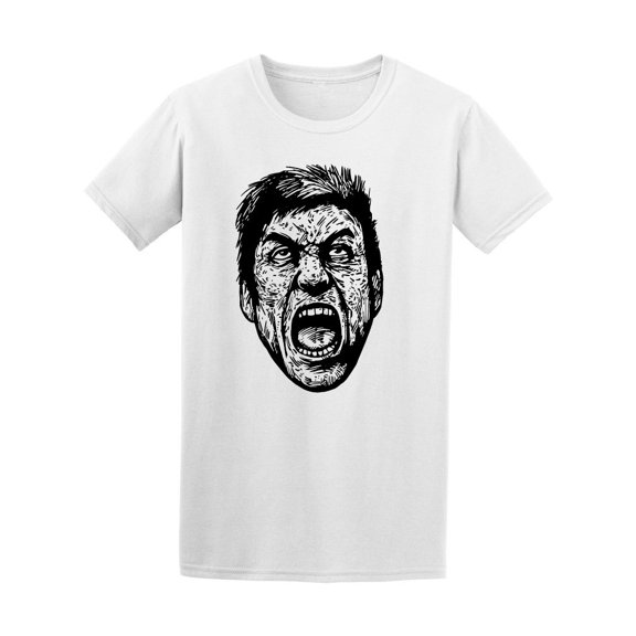 Goth Scary Screaming Man Graphic Tee Men's -Image by Shutterstock